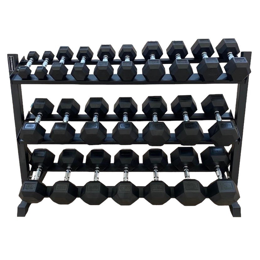 2.5-30kg hex dumbbell set + Storage rack