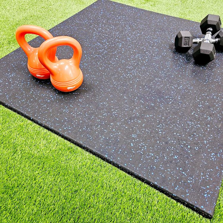 15mm blue speckled EPDM easy clean gym flooring