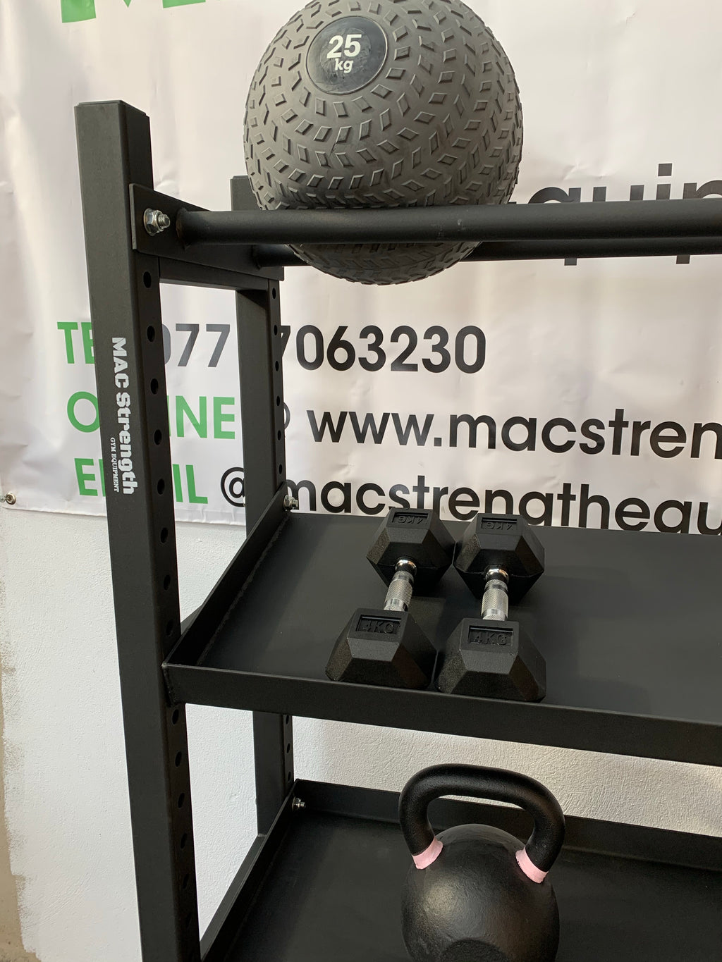 Multi Use Workout Rack Multi use storage rack – Mac Strength gym equipment