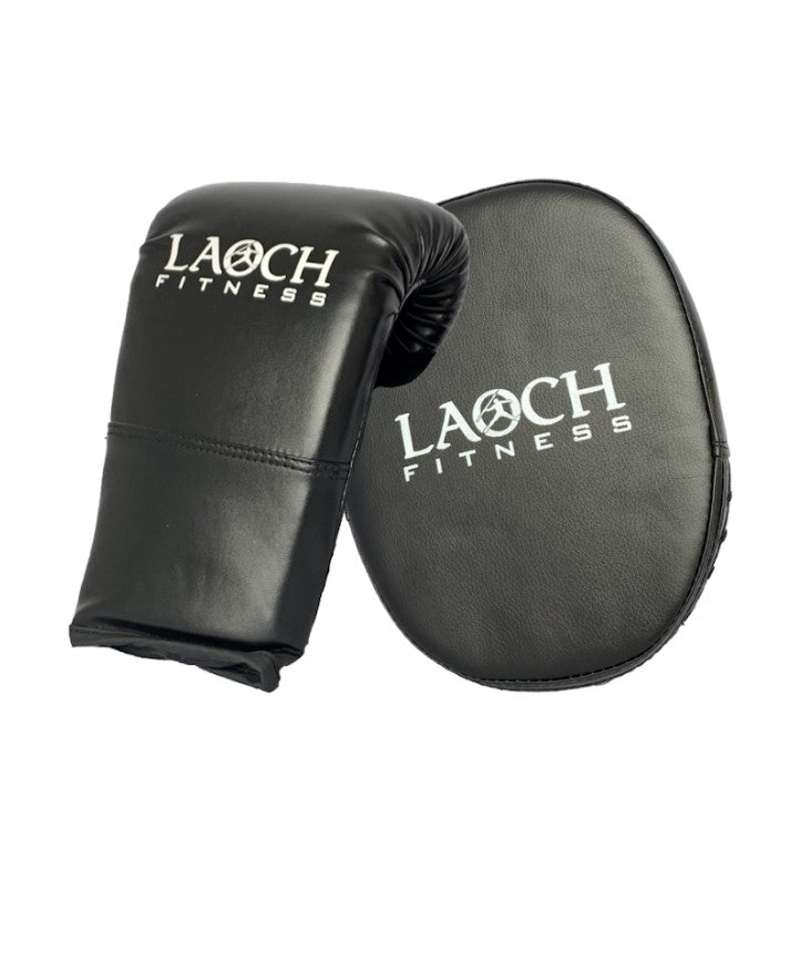 Boxing gloves set with hook and jab and pads