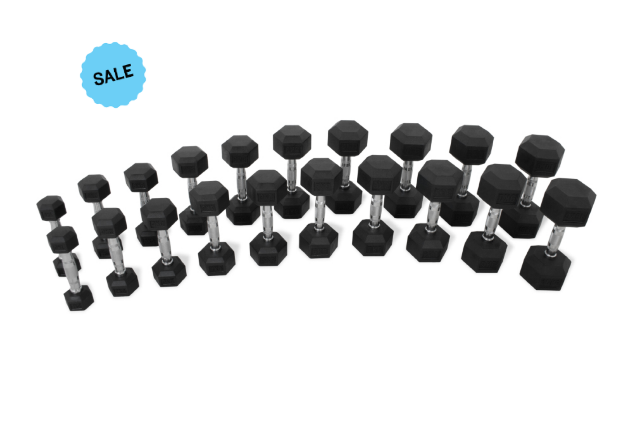 2.5-20kg hex dumbbell set